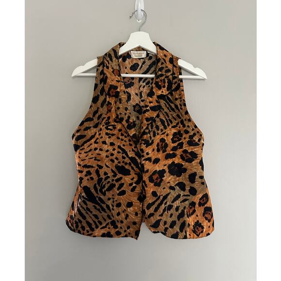 Vintage Victoria's Secret Gold Label Leopard Top size Medium - Picture 1 of 6